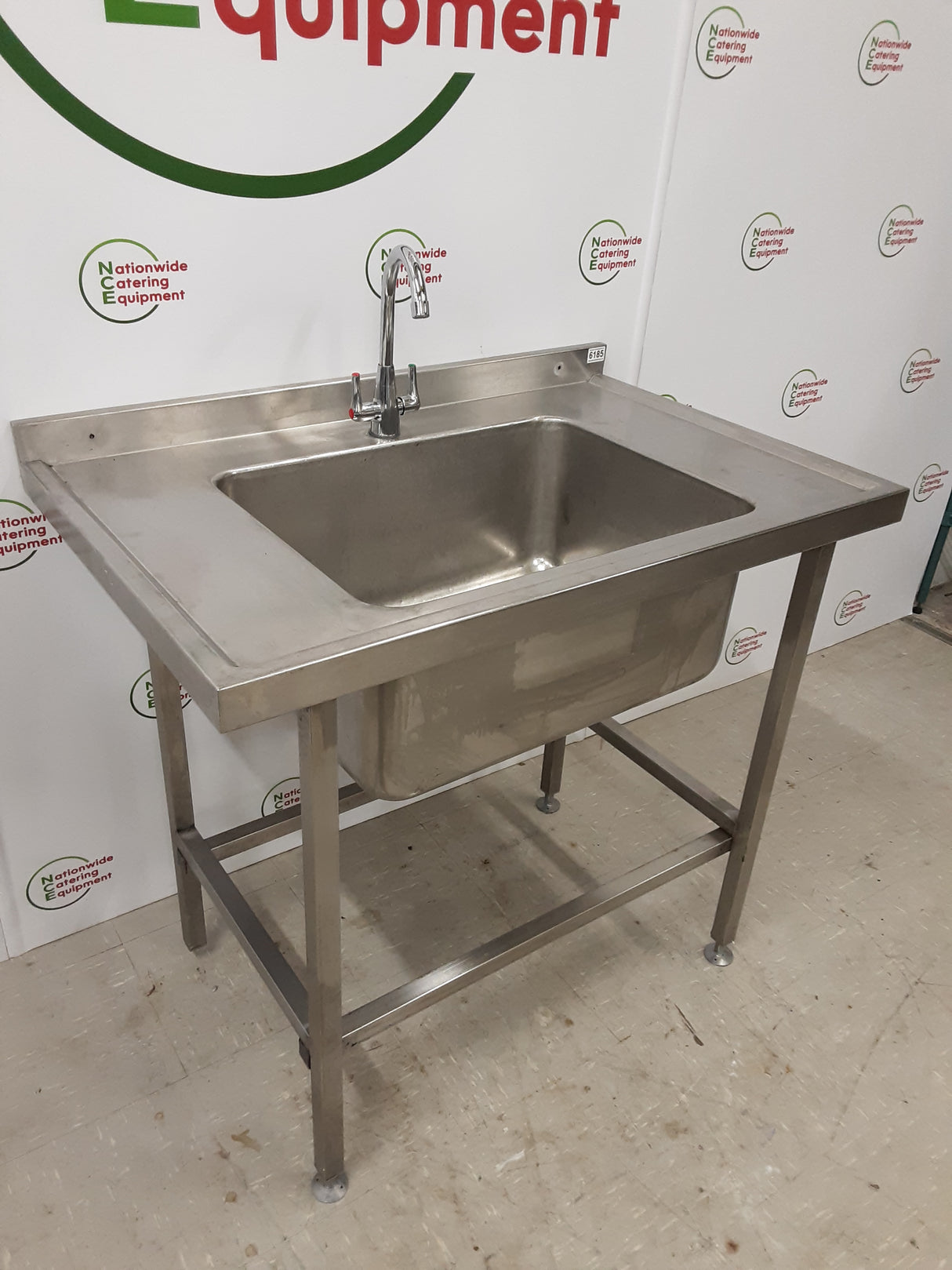 Stainless Steel Single Sink, 100cm, New Mixer Tap (NCE6185)