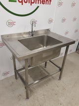 Stainless Steel Single Sink, 100cm, New Mixer Tap (NCE6185)