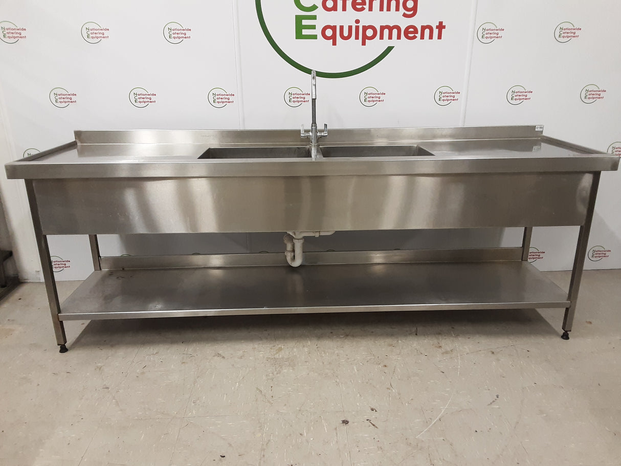 Stainless Steel Double Sink With Twin Drainers, 240cm (NCE6199)