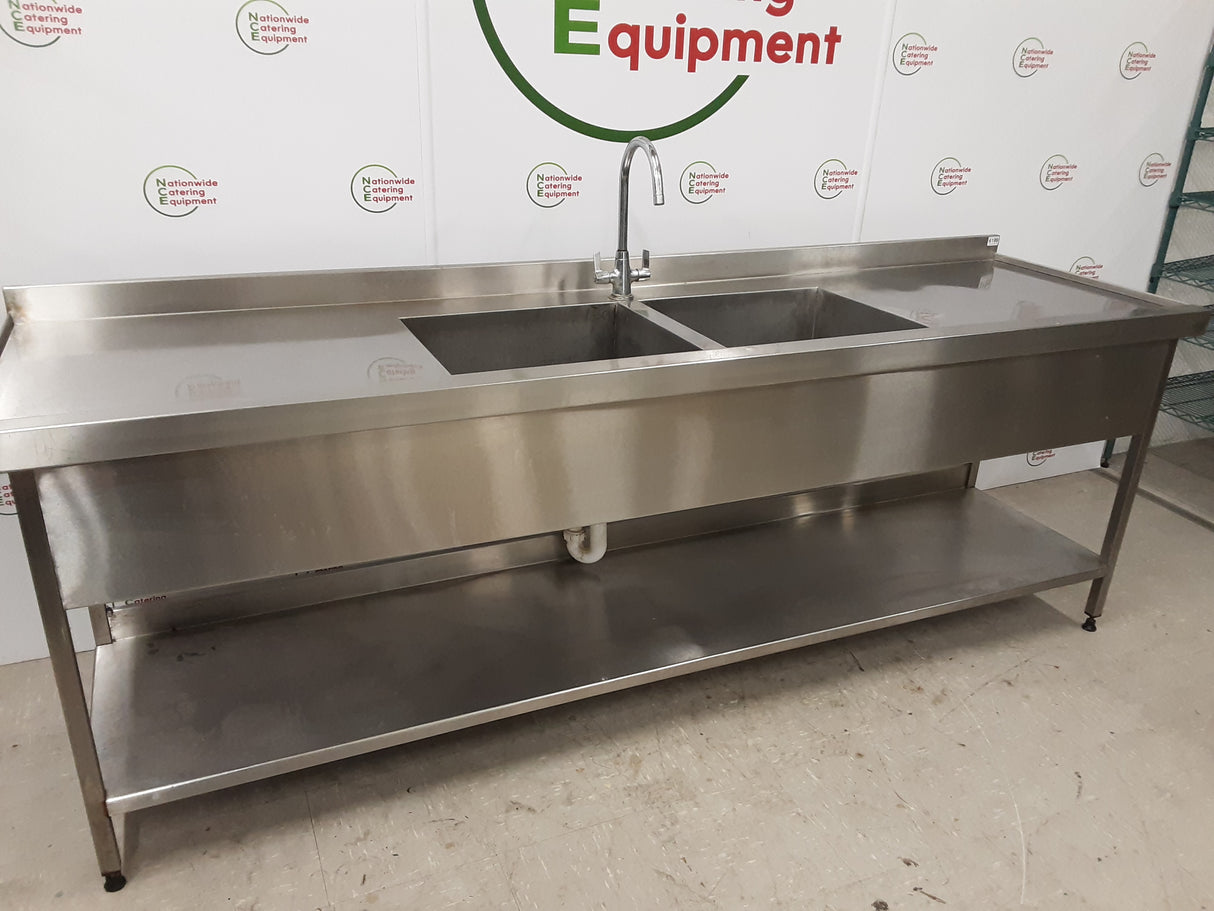 Stainless Steel Double Sink With Twin Drainers, 240cm (NCE6199)