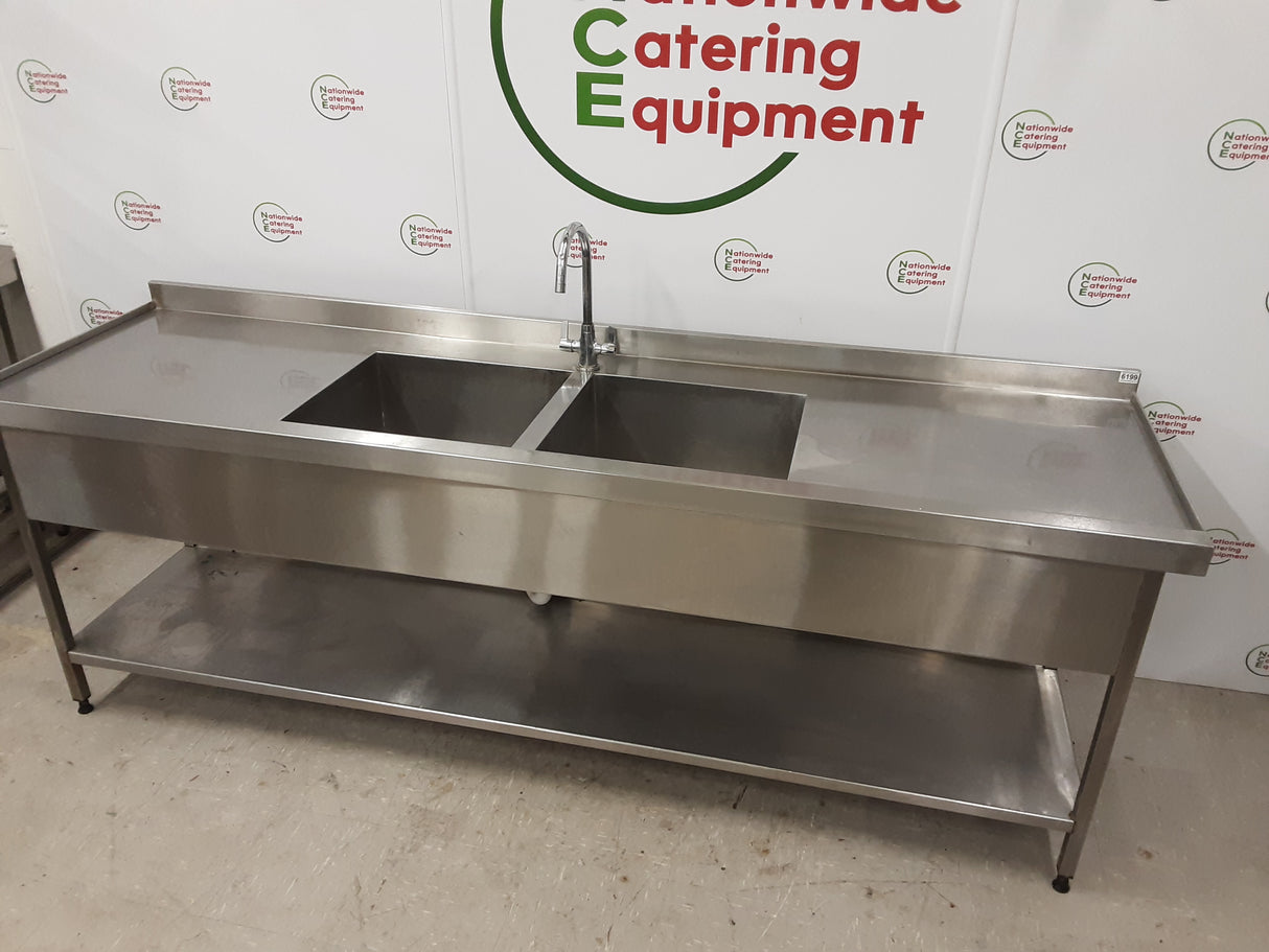 Stainless Steel Double Sink With Twin Drainers, 240cm (NCE6199)