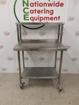 Stainless Steel Table On Wheels With Shelf Over 90x60cm (NCE6212)