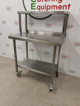 Stainless Steel Table On Wheels With Shelf Over 90x60cm (NCE6212)