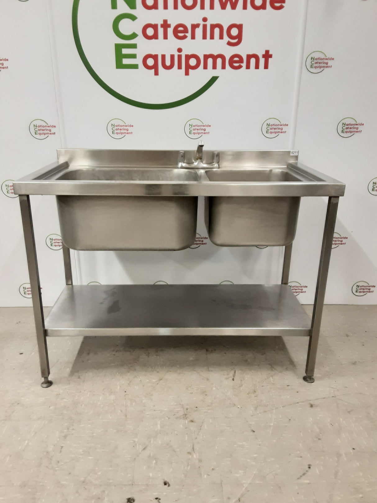 Stainless Steel Double Sink, No Drainer, 125cm (NCE6211)