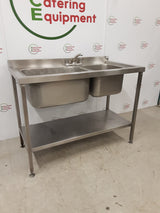 Stainless Steel Double Sink, No Drainer, 125cm (NCE6211)