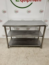 Stainless Steel Table With Two Lower Shelves 115x53cm (NCE6207)