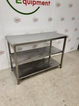 Stainless Steel Table With Two Lower Shelves 115x53cm (NCE6207)