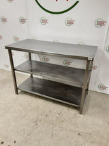 Stainless Steel Table With Two Lower Shelves 115x53cm (NCE6207)