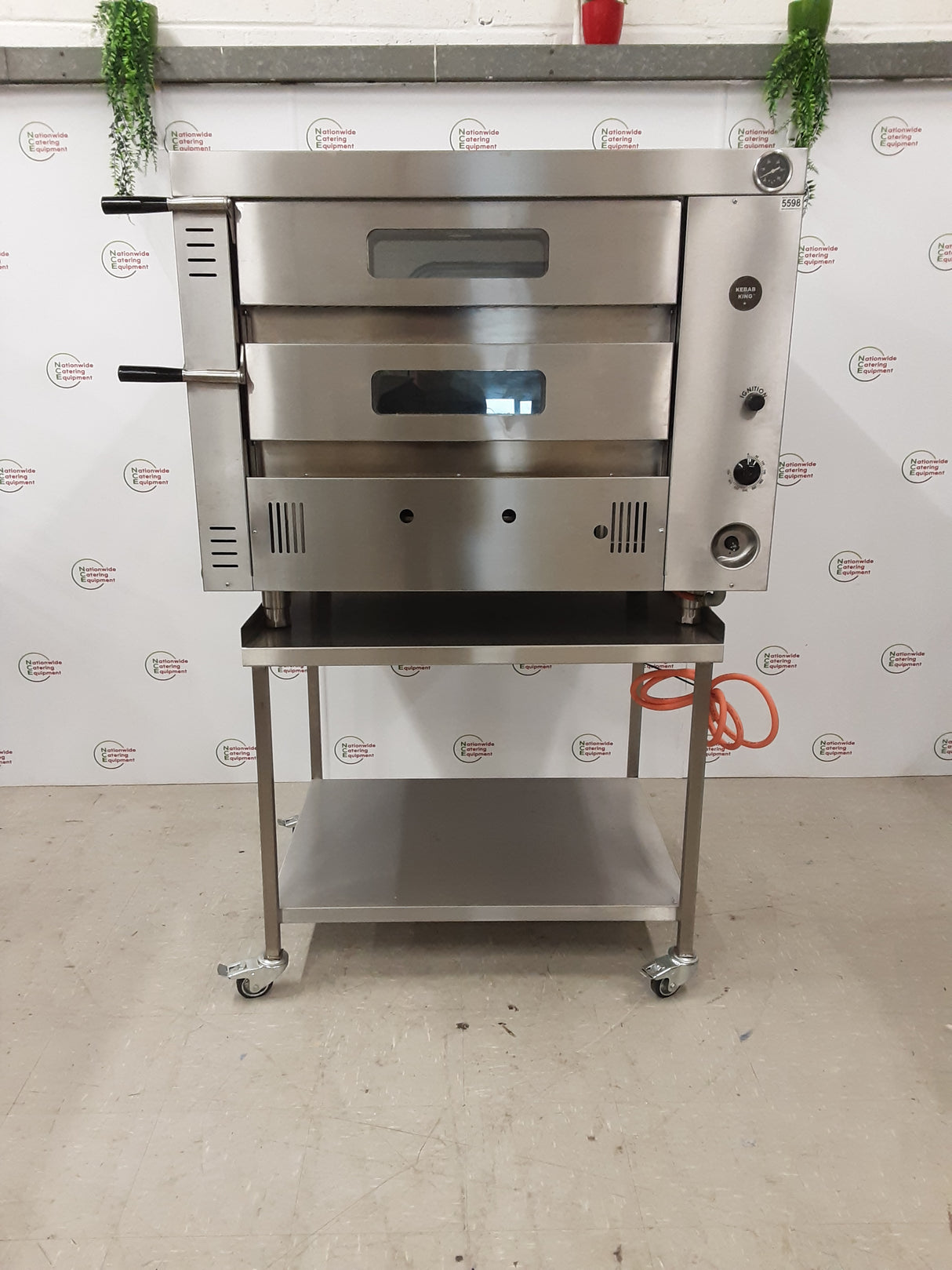 Kebab-King, By Caterbake Un-Used/New Twin Deck Pizza Oven On Stand - LPG  (NCE5598)