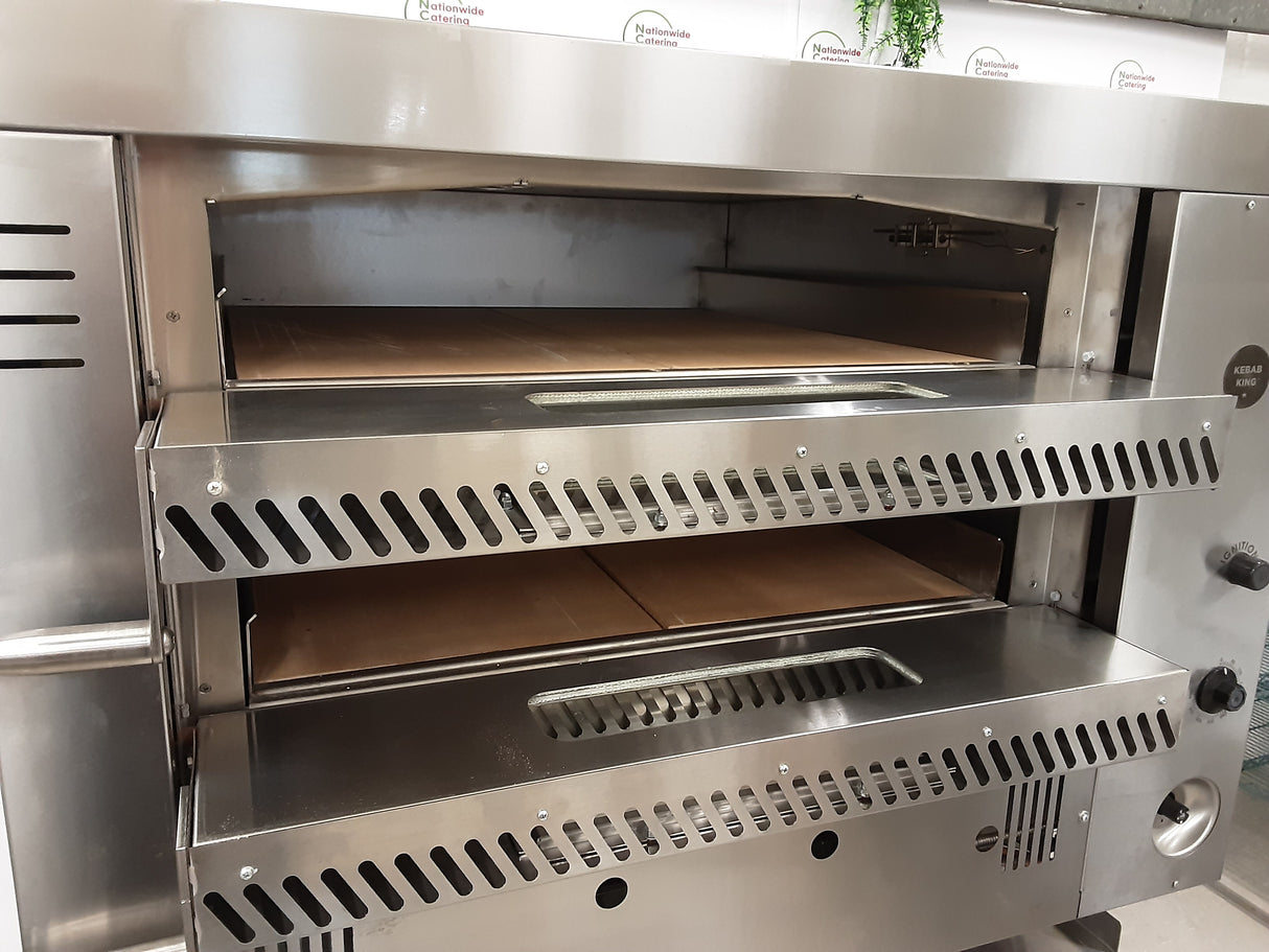 Kebab-King, By Caterbake Un-Used/New Twin Deck Pizza Oven On Stand - LPG  (NCE5598)
