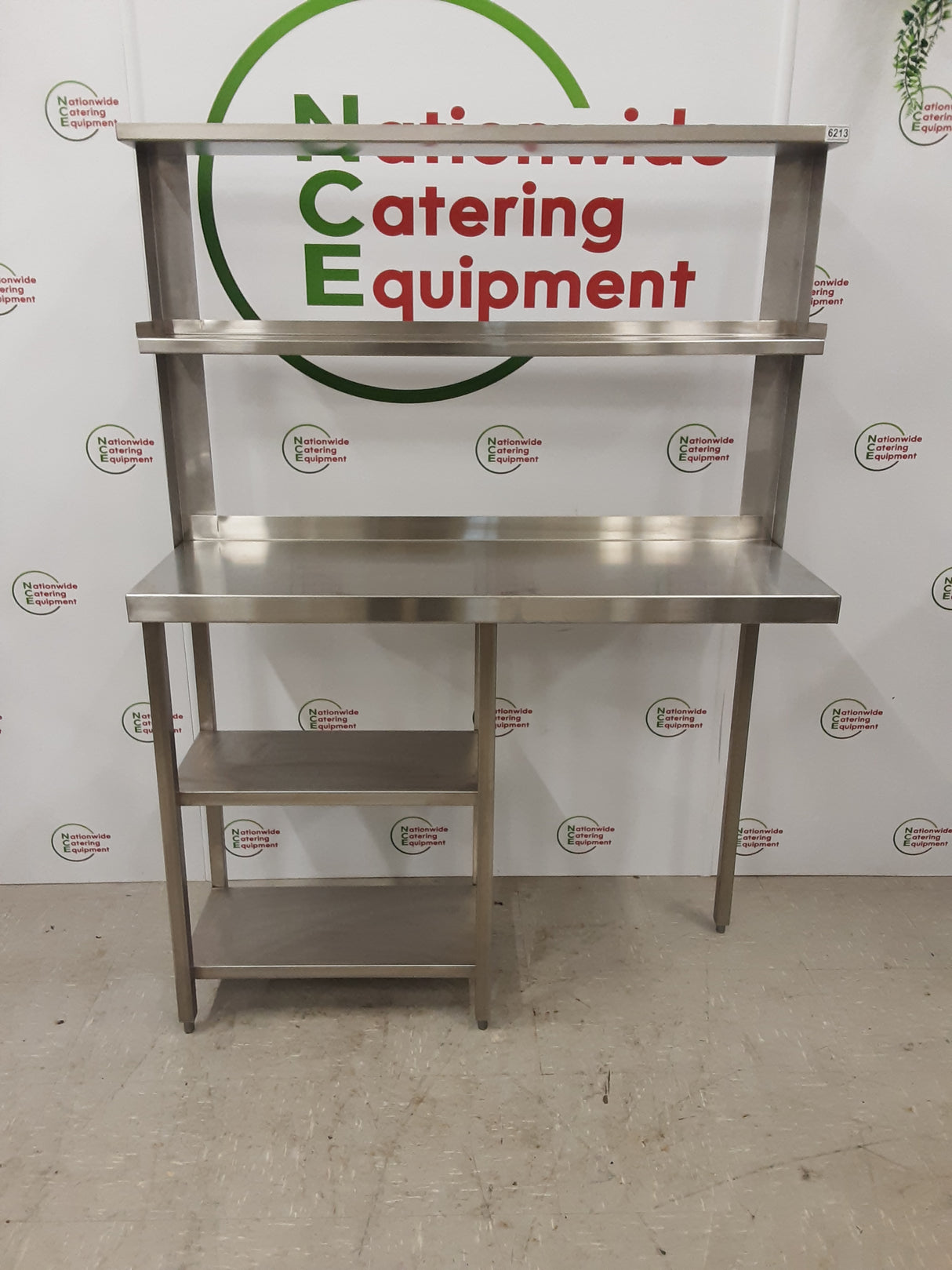 Stainless Steel Table With Shelves Above & Beneath 120x40cm (NCE6213)