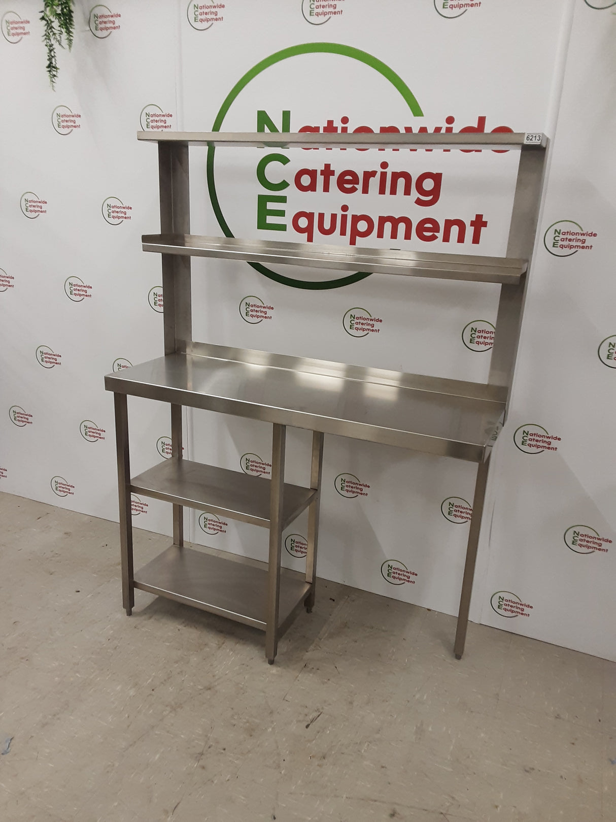 Stainless Steel Table With Shelves Above & Beneath 120x40cm (NCE6213)