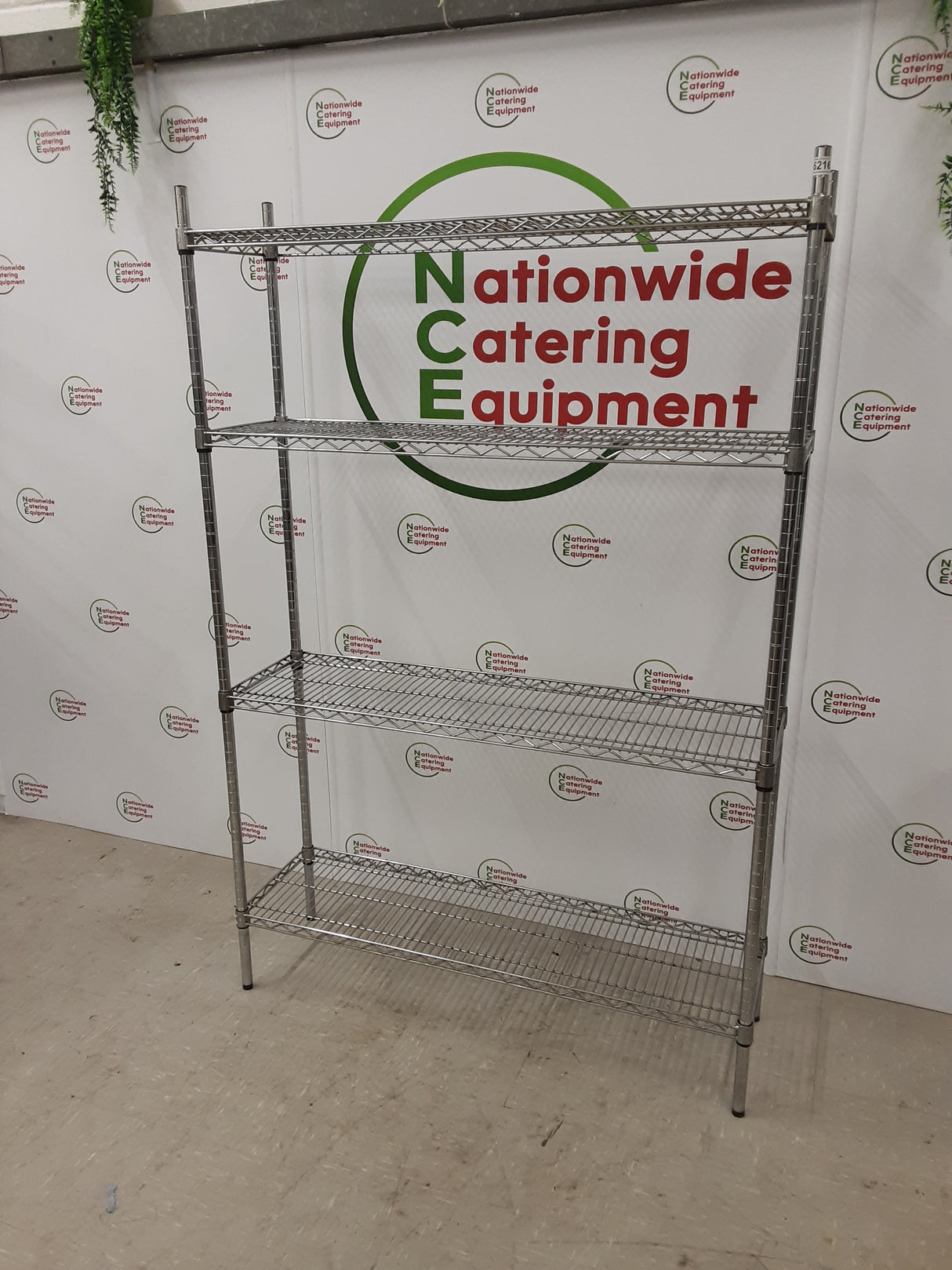 Wire Shelving Unit, Four Tier, 122x36cm (NCE6216)