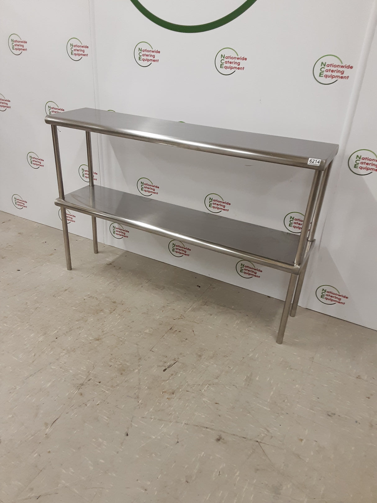 Stainless Steel Tabletop Two Tier Shelving Unit 122x30cm (NCE6214)