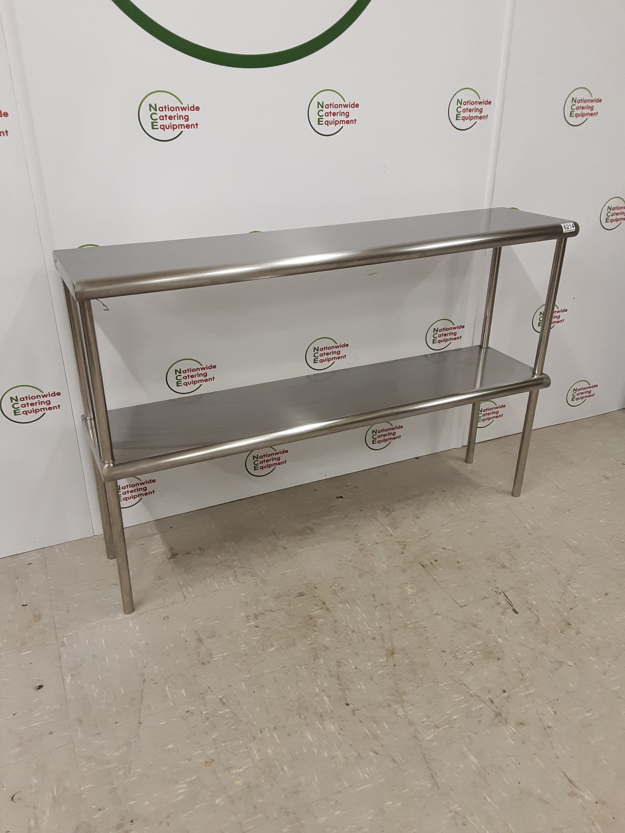 Stainless Steel Tabletop Two Tier Shelving Unit 122x30cm (NCE6214)