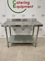 Stainless Steel Vogue Table With Upstand, 120x70cm (NCE6272)