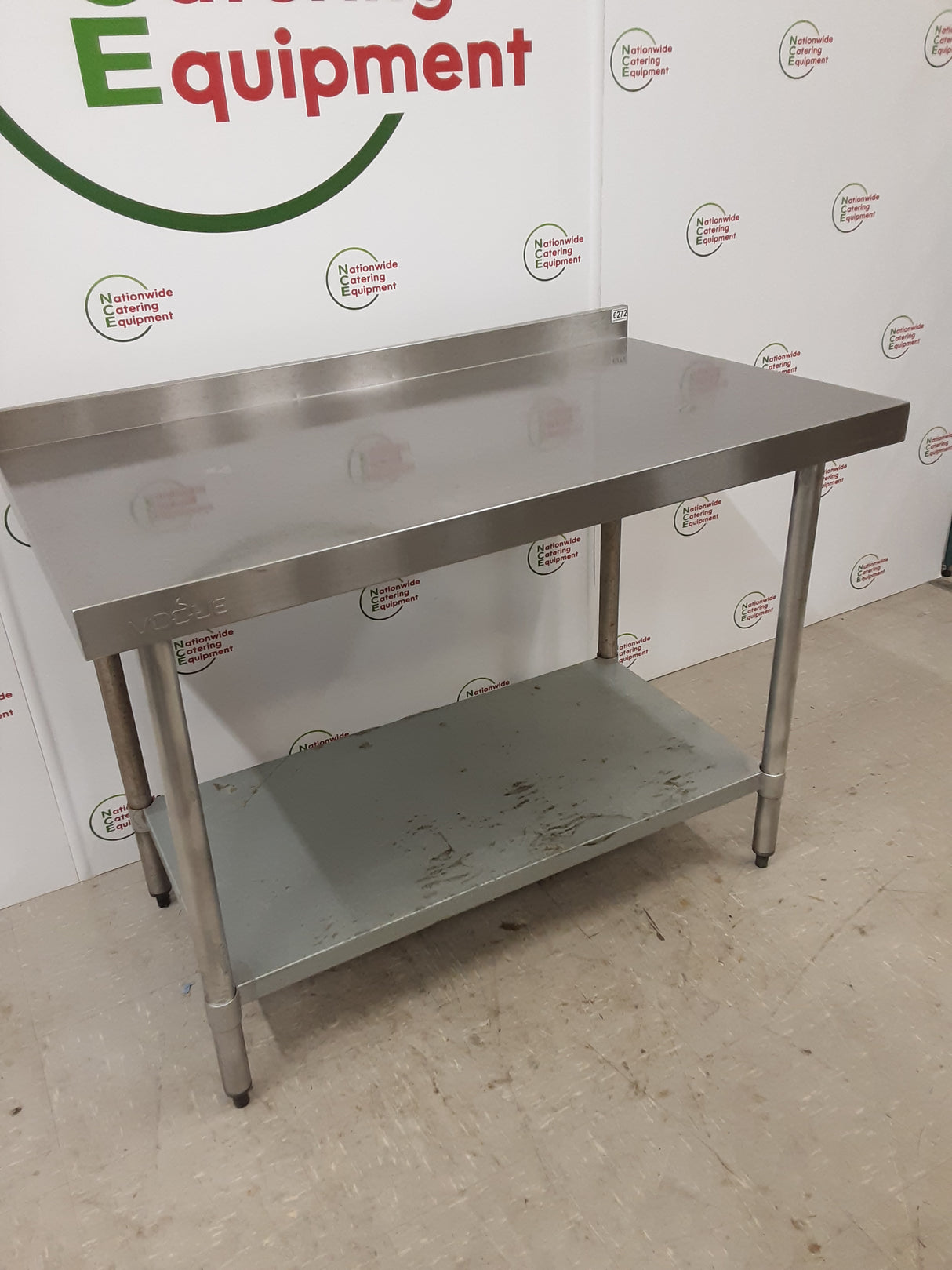Stainless Steel Vogue Table With Upstand, 120x70cm (NCE6272)