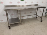 Stainless Steel Mobile Table With Appliance Space 200x65cm (NCE6270)