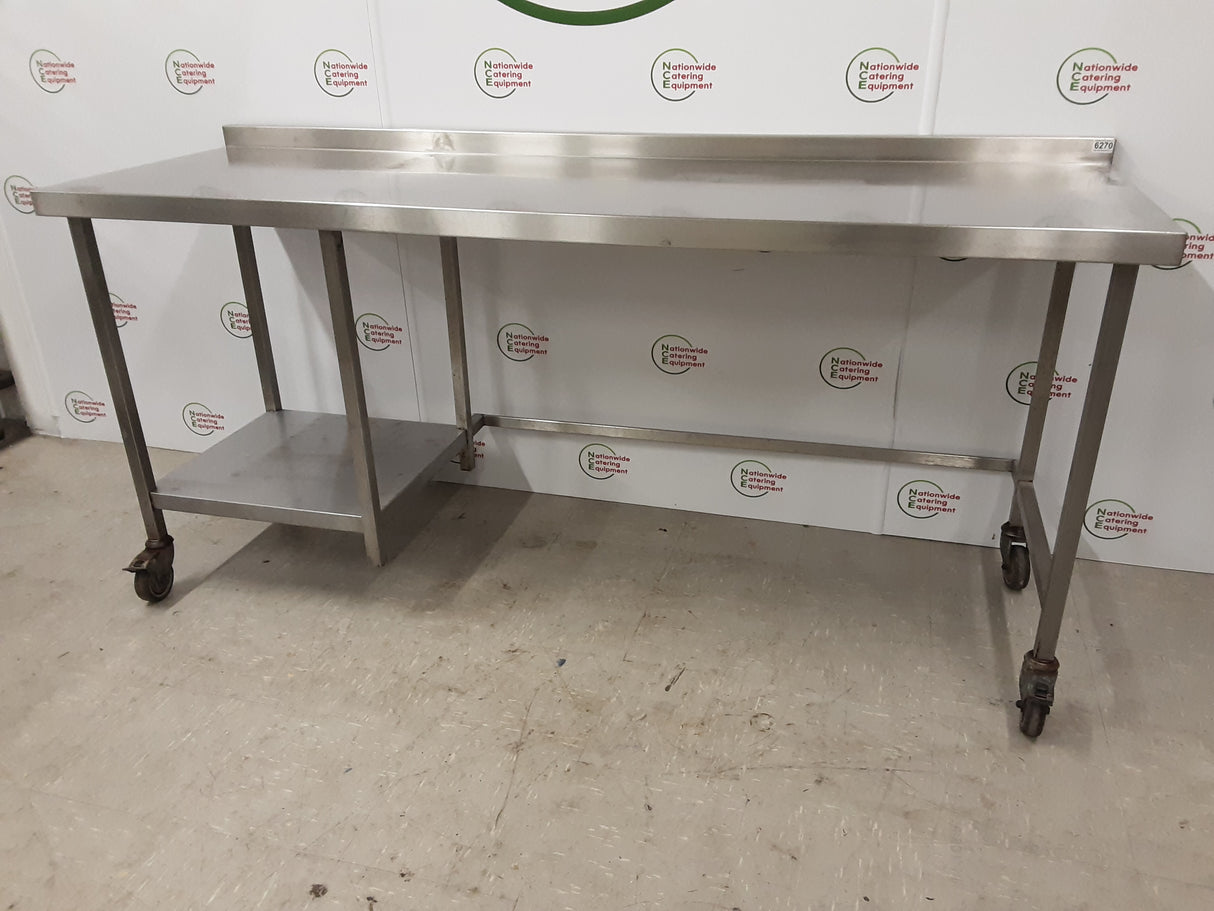 Stainless Steel Mobile Table With Appliance Space 200x65cm (NCE6270)