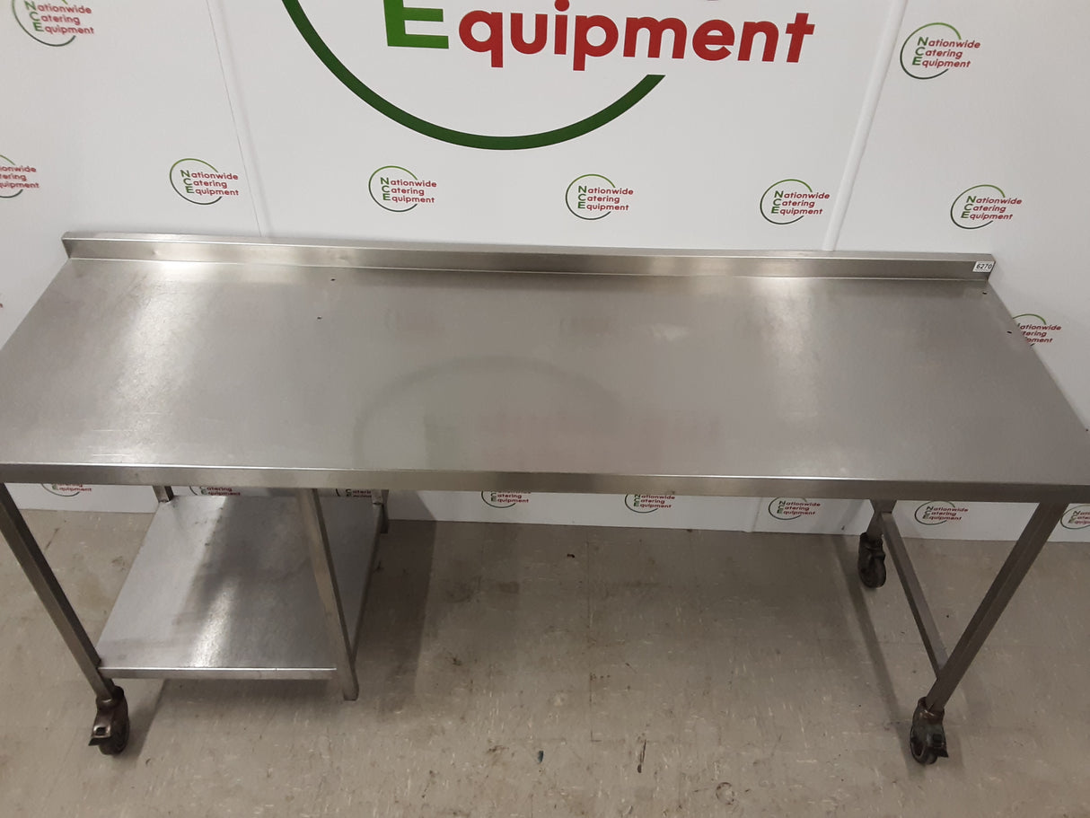 Stainless Steel Mobile Table With Appliance Space 200x65cm (NCE6270)