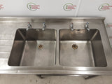 Stainless Steel Double Sink With Appliance Space Beneath 175x65cm (NCE6263)