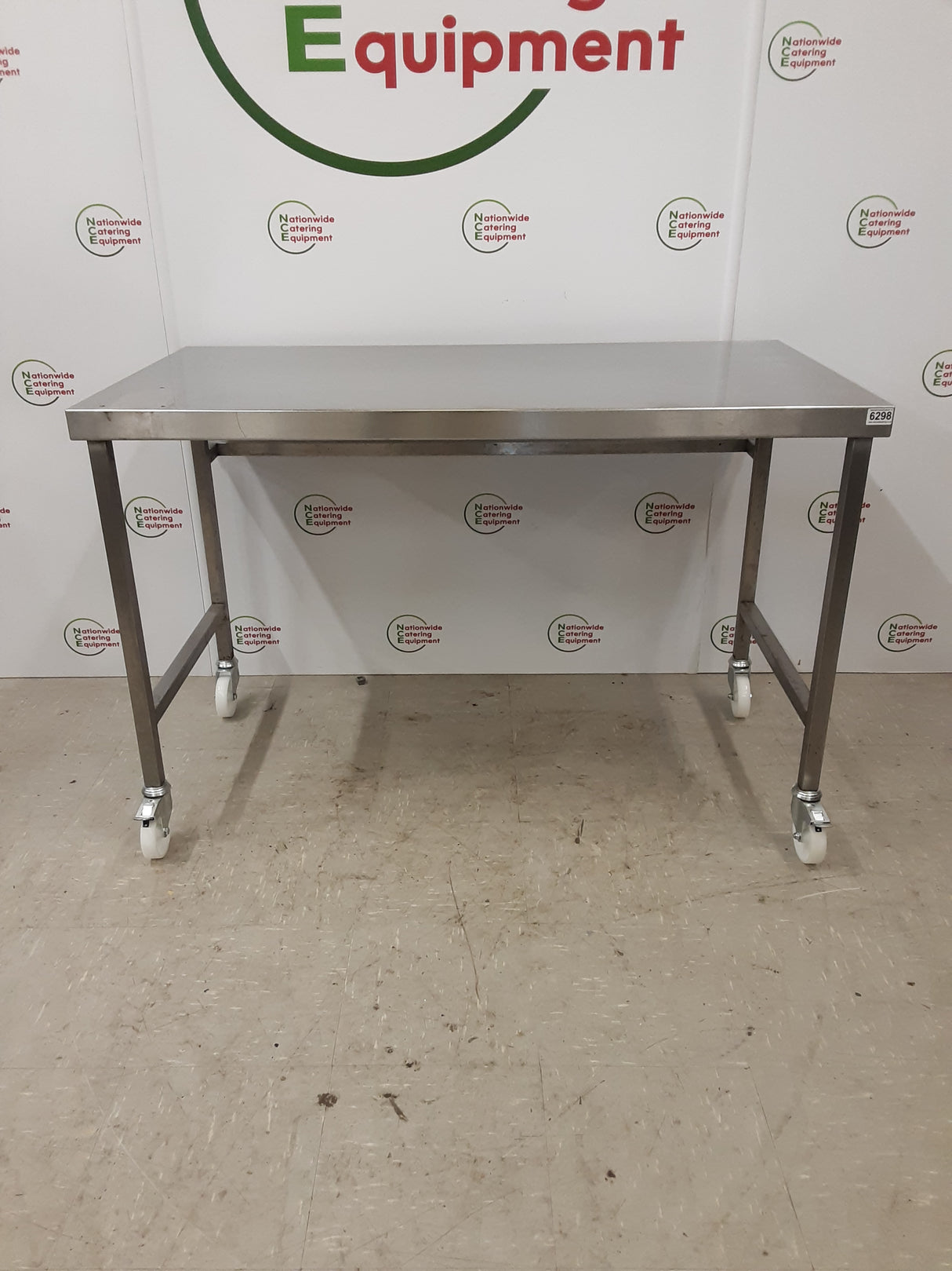 Stainless Steel Table On Wheels With Appliance Space 129x70cm (NCE6298)