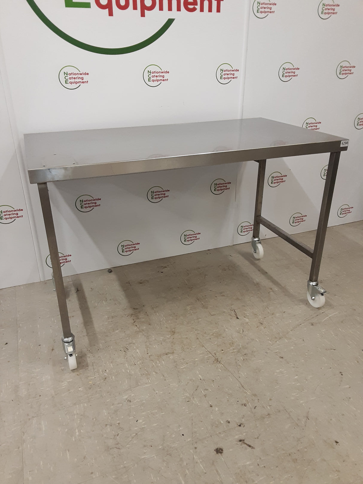 Stainless Steel Table On Wheels With Appliance Space 129x70cm (NCE6298)