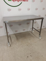 Stainless Steel Table On Wheels With Appliance Space 129x70cm (NCE6298)