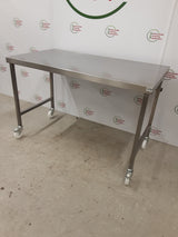 Stainless Steel Table On Wheels With Appliance Space 129x70cm (NCE6298)