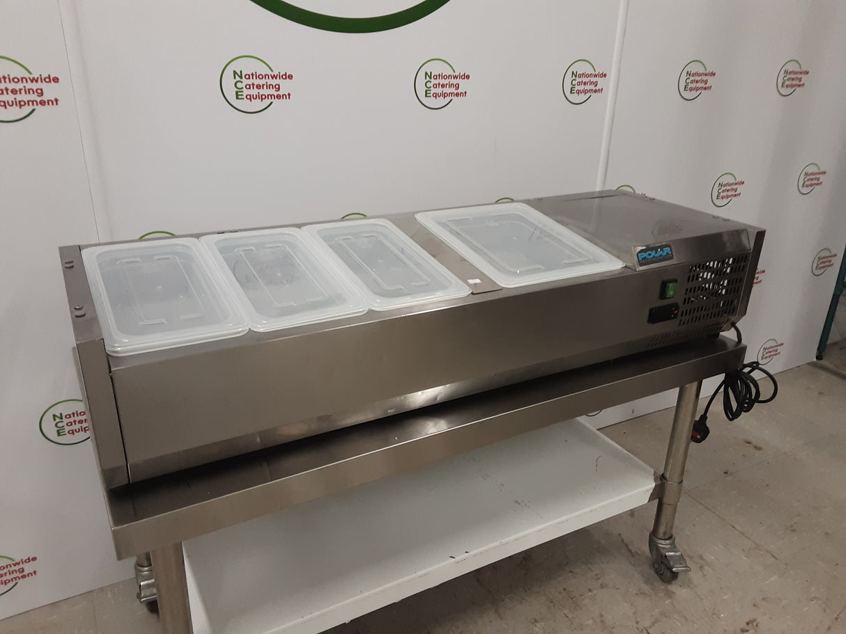 Polar Tabletop Toppings Fridge, 120cm, Gastronorm Containers Included, Model- GD875 (NCE6345)