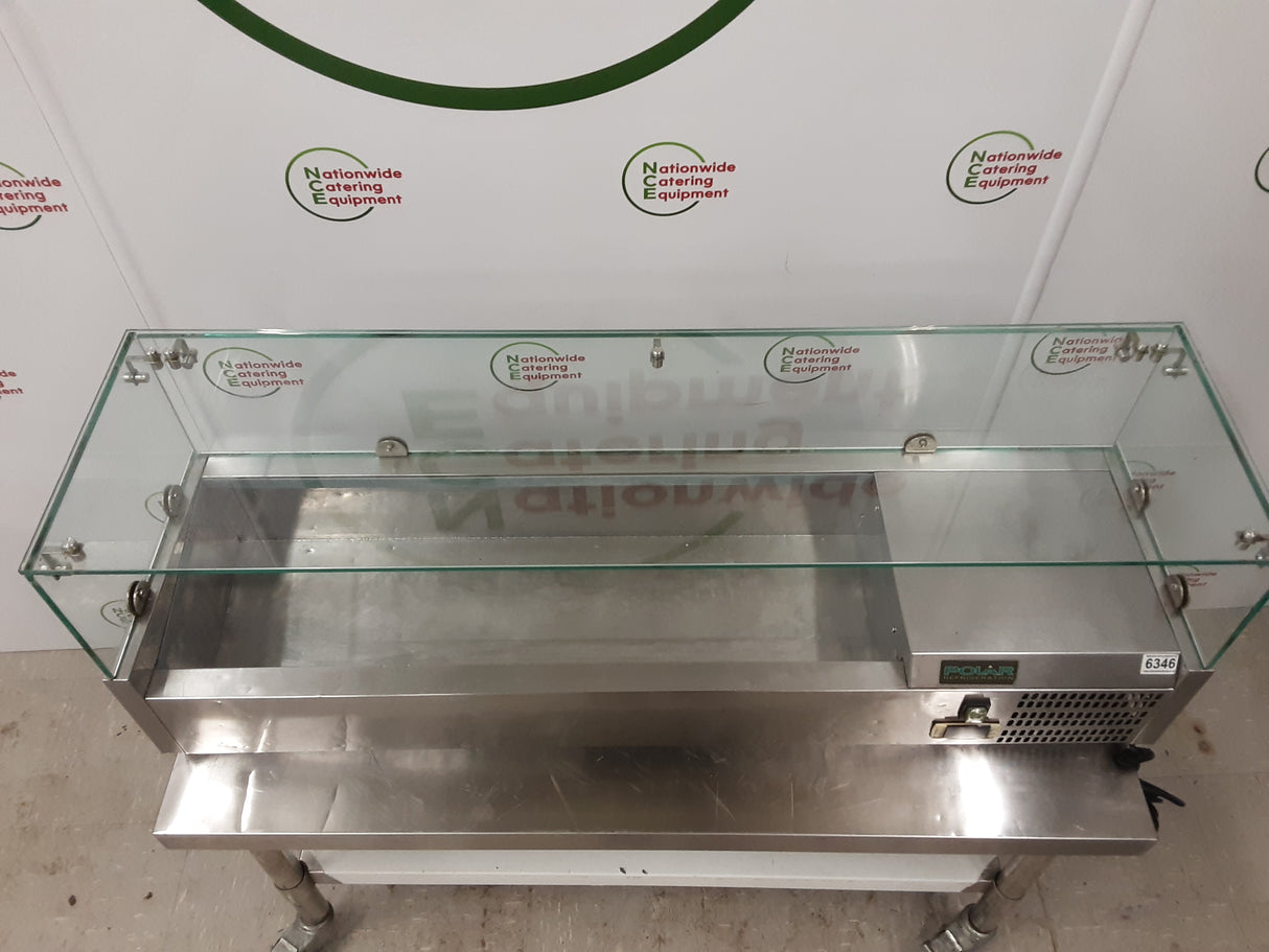 Polar 120cm Tabletop Toppings Fridge With Glass Surround & Containers, Model- G608 (NCE6346)
