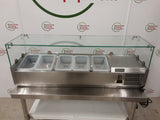 Polar 120cm Tabletop Toppings Fridge With Glass Surround & Containers, Model- G608 (NCE6346)