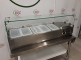 Polar 120cm Tabletop Toppings Fridge With Glass Surround & Containers, Model- G608 (NCE6346)