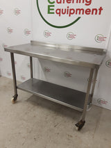 Stainless Steel Table On Wheels 125x60cm (NCE6349)