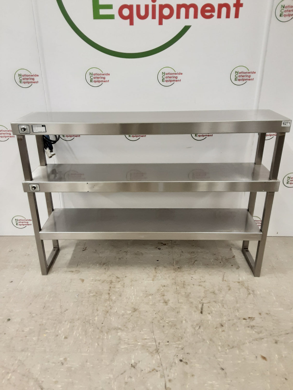 Stainless Steel Three Tier (Two Tiers Heated) Tabletop Gantry, 130cm, 13amp (NCE6271)