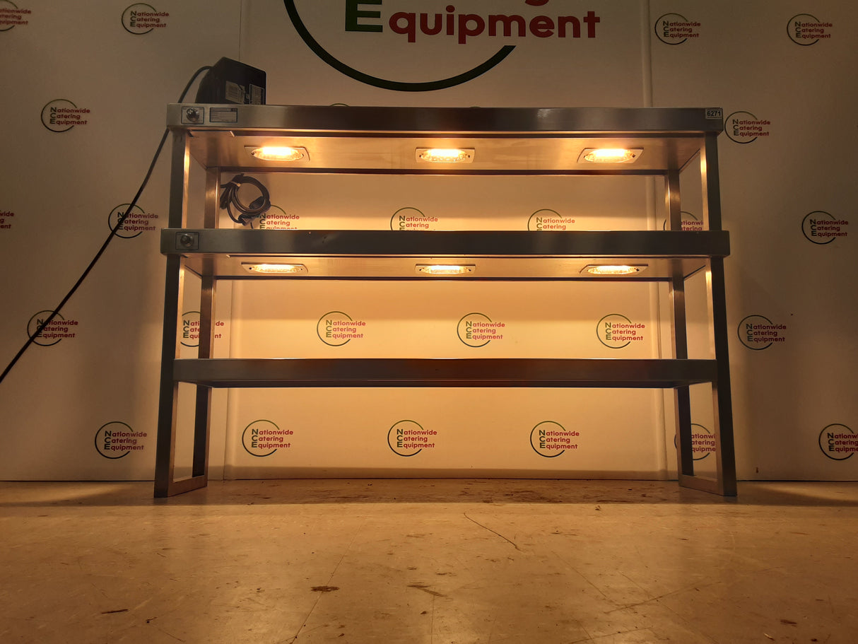 Stainless Steel Three Tier (Two Tiers Heated) Tabletop Gantry, 130cm, 13amp (NCE6271)