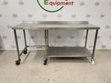 Stainless Steel Table On Wheels With Appliance Space 180x70cm (NCE6430)