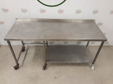 Stainless Steel Table On Wheels With Appliance Space 180x70cm (NCE6430)