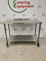 Stainless Steel Table On Wheels 120x60cm (NCE6441)