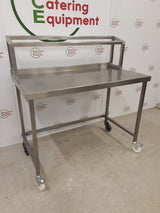 Stainless Steel Table On Wheels With Ambient Gatronorm Rack Above And Appliance Space 120x65cm (NCE6429)