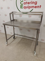 Stainless Steel Table On Wheels With Ambient Gatronorm Rack Above And Appliance Space 120x65cm (NCE6429)