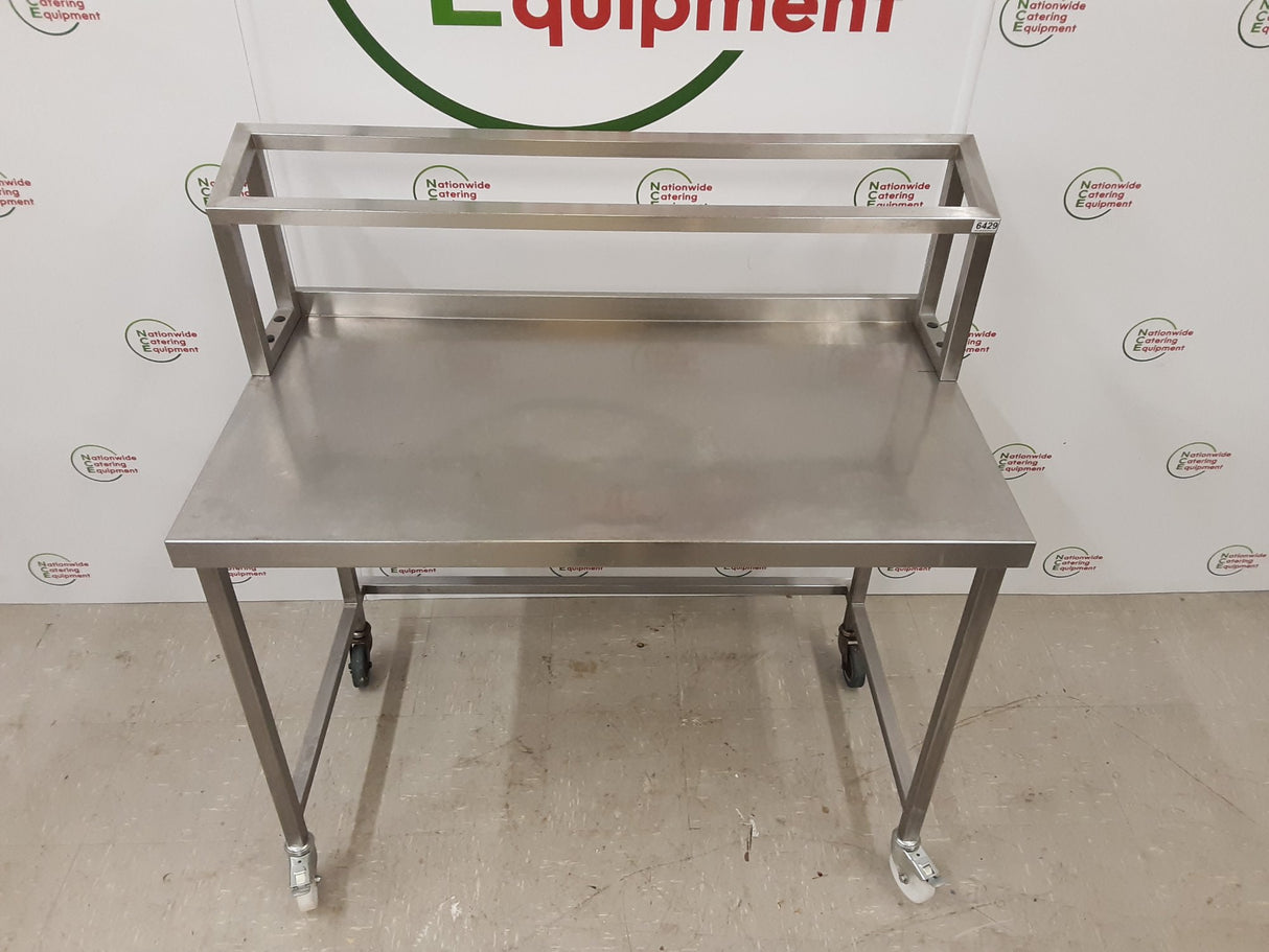 Stainless Steel Table On Wheels With Ambient Gatronorm Rack Above And Appliance Space 120x65cm (NCE6429)