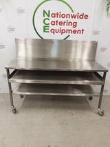 Stainless Steel Folding/Collapsible Table On Wheels, 157x64cm (NCE6466)
