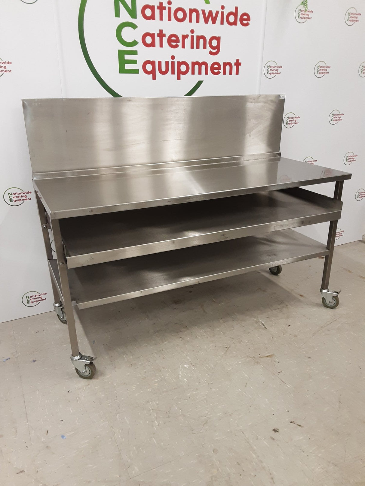 Stainless Steel Folding/Collapsible Table On Wheels, 157x64cm (NCE6466)