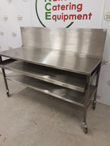 Stainless Steel Folding/Collapsible Table On Wheels, 157x64cm (NCE6466)