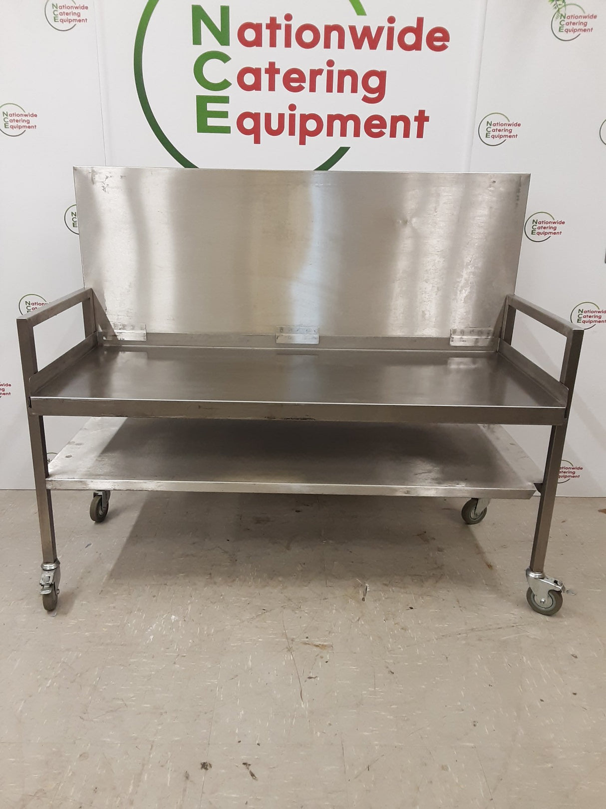 Stainless Steel Folding/Collapsible Mobile Equipment Stand/Low Table 146x64cm (NCE6467)