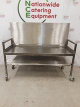 Stainless Steel Folding/Collapsible Mobile Equipment Stand/Low Table 146x64cm (NCE6467)