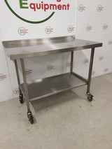 Stainless Steel Table On Wheels 120x65cm (NCE6507)