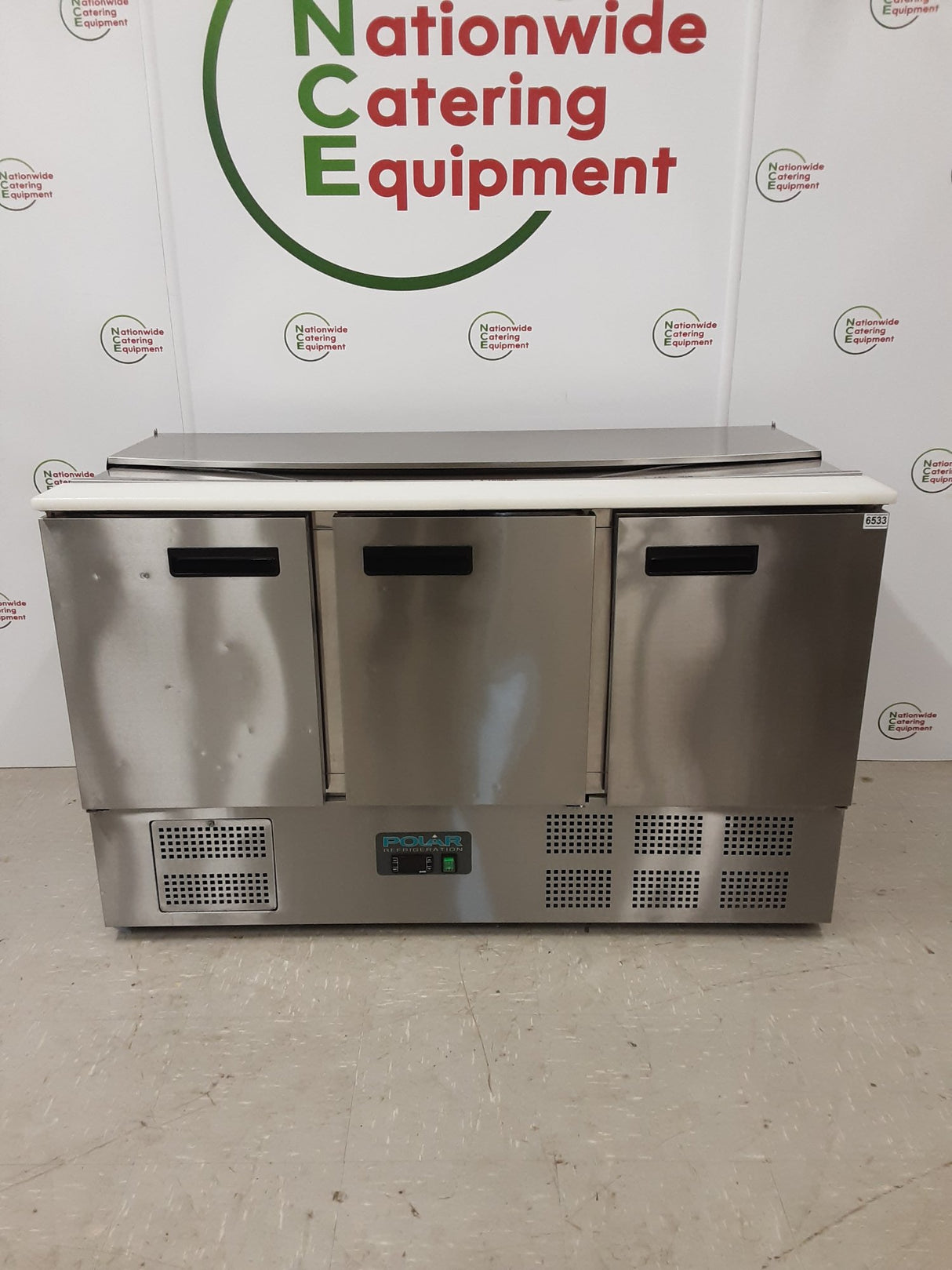 Polar G-Series Three Door Saladette Counter Fridge, Model- G607 (NCE6533)