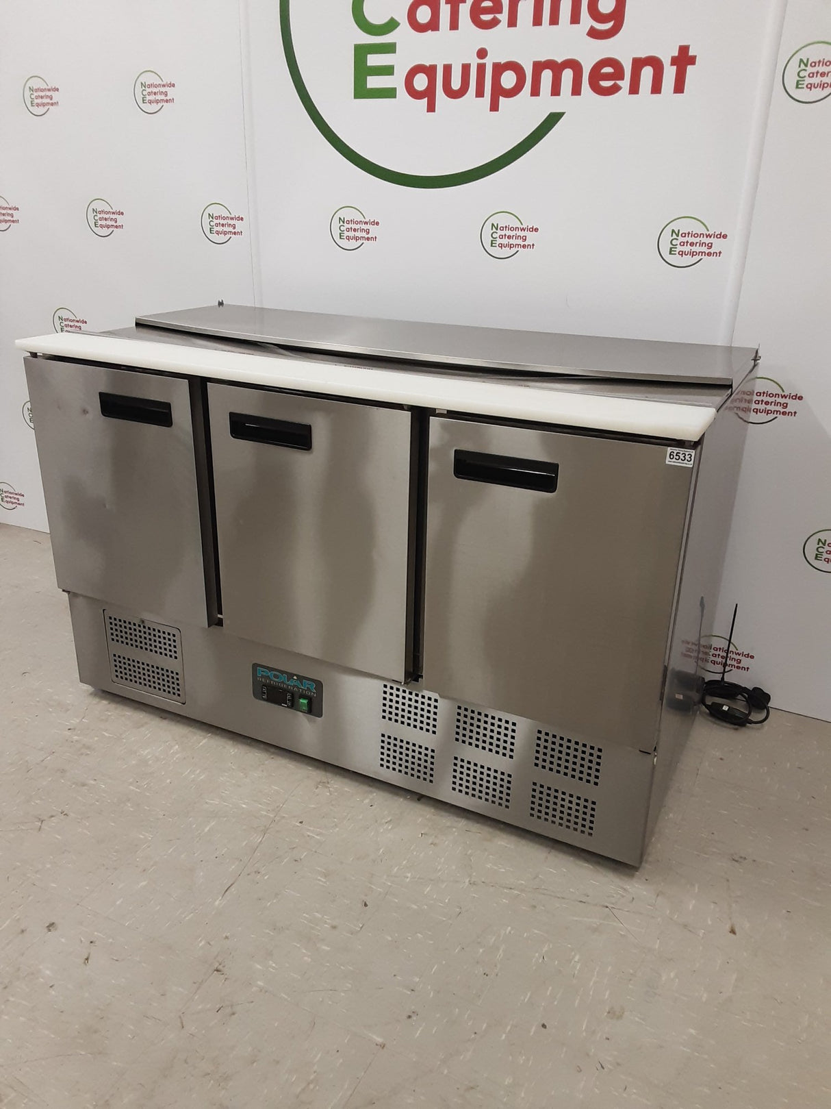 Polar G-Series Three Door Saladette Counter Fridge, Model- G607 (NCE6533)